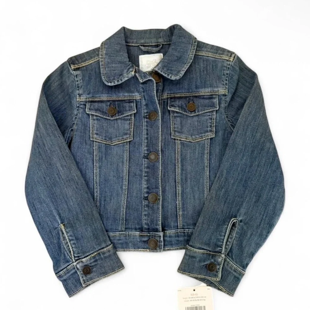 Gymboree Girls Denim Jacket Size 5–6 Blue Classic Jean Jacket NWT